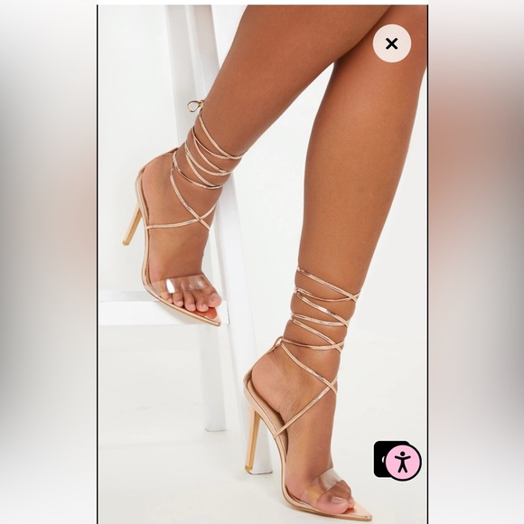 Pretty little thing heels size 5 rose gold shinny color - Picture 6 of 6